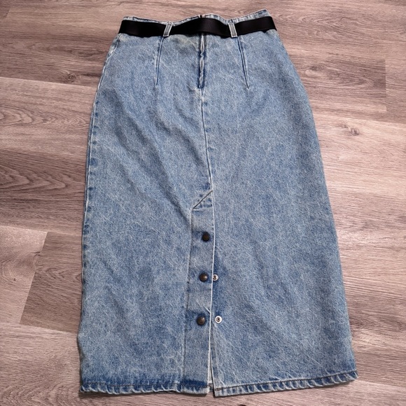 Stuffed Shirt Jeanswear Vintage Denim Blue Jean MIDI Skirt 11/12 - Picture 2 of 3